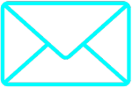 transparent image with aqua colored lines creating an envelope